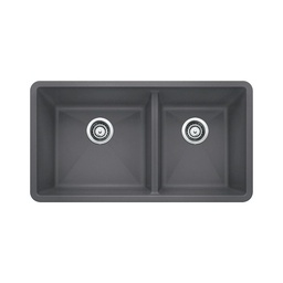[BLA-401396] Blanco 401396 Precis U 1.75 Undermount Double Kitchen Sink Cinder