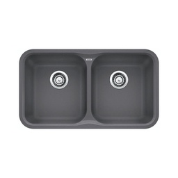 [BLA-401398] Blanco 401398 Vision U 2 Double Undermount Kitchen Sink Cinder