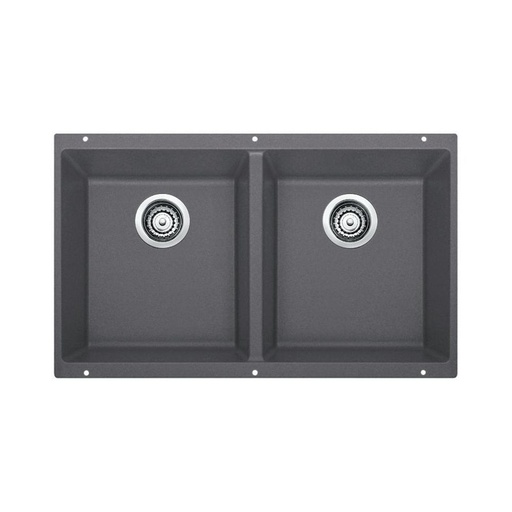 [BLA-401415] Blanco 401415 Precis U 2 Double Undermount Kitchen Sink Cinder