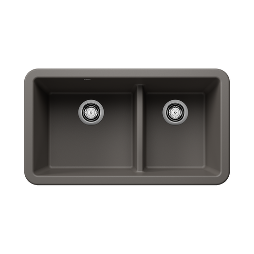 [BLA-402918] Blanco 402918 Ikon 33 Apron 1.75 Low Divide Sink Volcano Gray