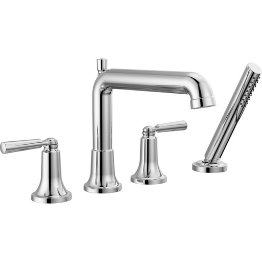 [DEL-T4736] Delta T4736 Saylor 4-Hole Roman Tub Trim With Hand Shower Chrome