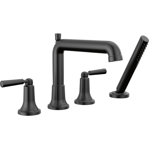 [DEL-T4736-BL] Delta T4736-BL Saylor 4-Hole Roman Tub Trim With Hand Shower Matte Black