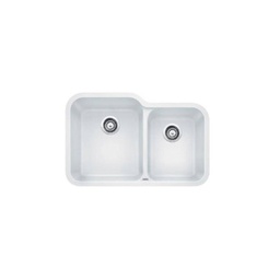 [BLA-402145] Blanco 402145 Vision U 1.75 Double Undermount Kitchen Sink White