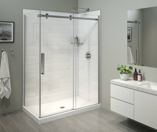 [MAAX-420033-543-001-000] Maax 420033-543-001-000 B3X 6036 Acrylic Corner Right Shower Base with Anti-slip Bottom with Center Drain in White