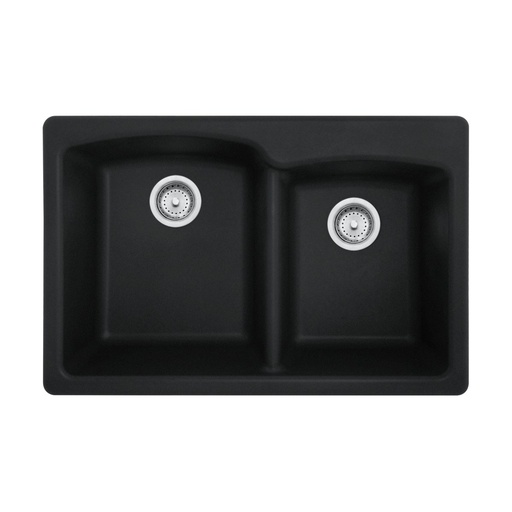 [FRA-EOMB33229-1-CA] Franke EOMB33229-1-CA Ellipse Granite Dual Mount Double Sink Matte Black