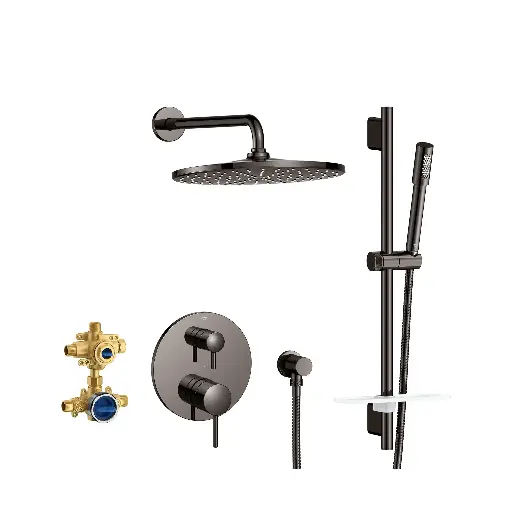 [GRO-29430A00] Grohe 29430A00 Timeless Pressure Balance Rain Shower Set Hard Graphite