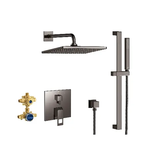 [GRO-29432A00] Grohe 29432A00 Eurocube Pressure Balance Rain Shower Set Hard Graphite