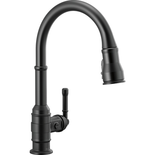 [DEL-9190-BL-DST] Delta 9190-BL-DST Broderick Pull-Down Kitchen Faucet Matte Black