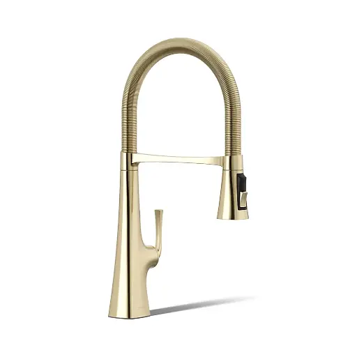 [KOH-22061-AF] Kohler 22061-AF Graze Semi Professional Medium Kitchen Sink Faucet Vibrant French Gold