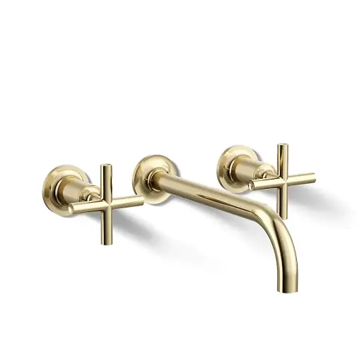 [KOH-T14414-3-AF] Kohler T14414-3-AF Purist Wall Mount Bathroom Faucet Trim Vibrant French Gold