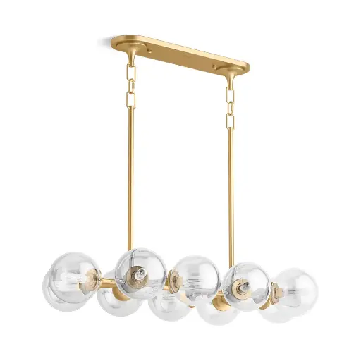 [KOH-31766-CH10-2GL] Kohler 31766-CH10-2GL Bellera 10 Light 38" Linear Chandelier Brushed Moderne Brass