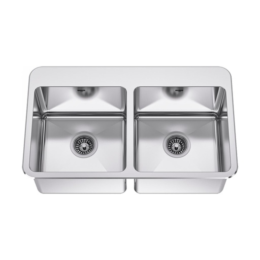 [FRA-LBD4408P-1] Franke LBD4408P-1 Double Sink With Ledge 18 Gauge Stainless Steel