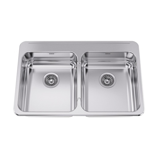 [FRA-ALBD6406P-1-1] Franke ALBD6406P-1-1 Double Sink With Ledge 18 Gauge Stainless Steel